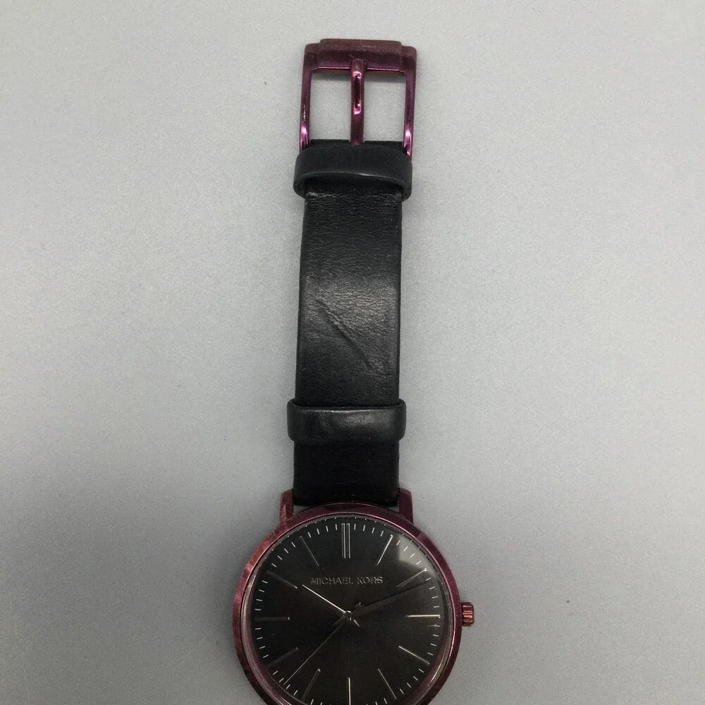Michael Kors Jaryn Womens Watch 38mm Black Dial Purple Case Leather MK-2646 - Picture 11 of 15